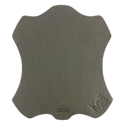 K0001FB | Mouse pad Fabricat în Italia din piele naturală, granulație dolar - Culoare gri - Dimensiuni: 20 x 23 cm - Ambalare: geantă tubulară TNT