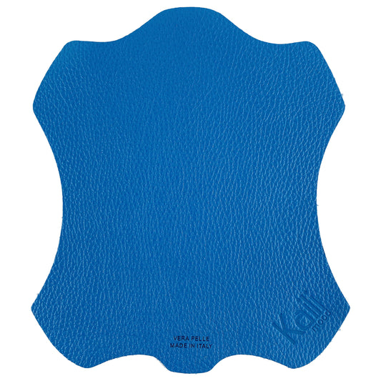 K0001OB | Mouse pad Fabricat în Italia din piele naturală naturală, granulație de dolar - Culoare albastru deschis - Dimensiuni: 20 x 23 cm - Ambalare: geantă tubulară TNT