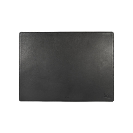 K0044AB | Suport de birou din piele naturală cu granulație de dolar - Culoare neagră - Dimensiuni: 50 x 37 x 0,5 cm - Ambalare: Plic din carton negru