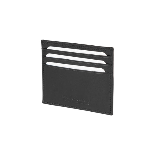 RB12016A | Suport pentru carduri de credit din piele naturală naturală, cu granulație ușoară. Culoare neagră. Protecție RFID. Dimensiuni: 10 x 8 x 0,5 cm. Ambalare: Cutie cadou Bottom/Capac